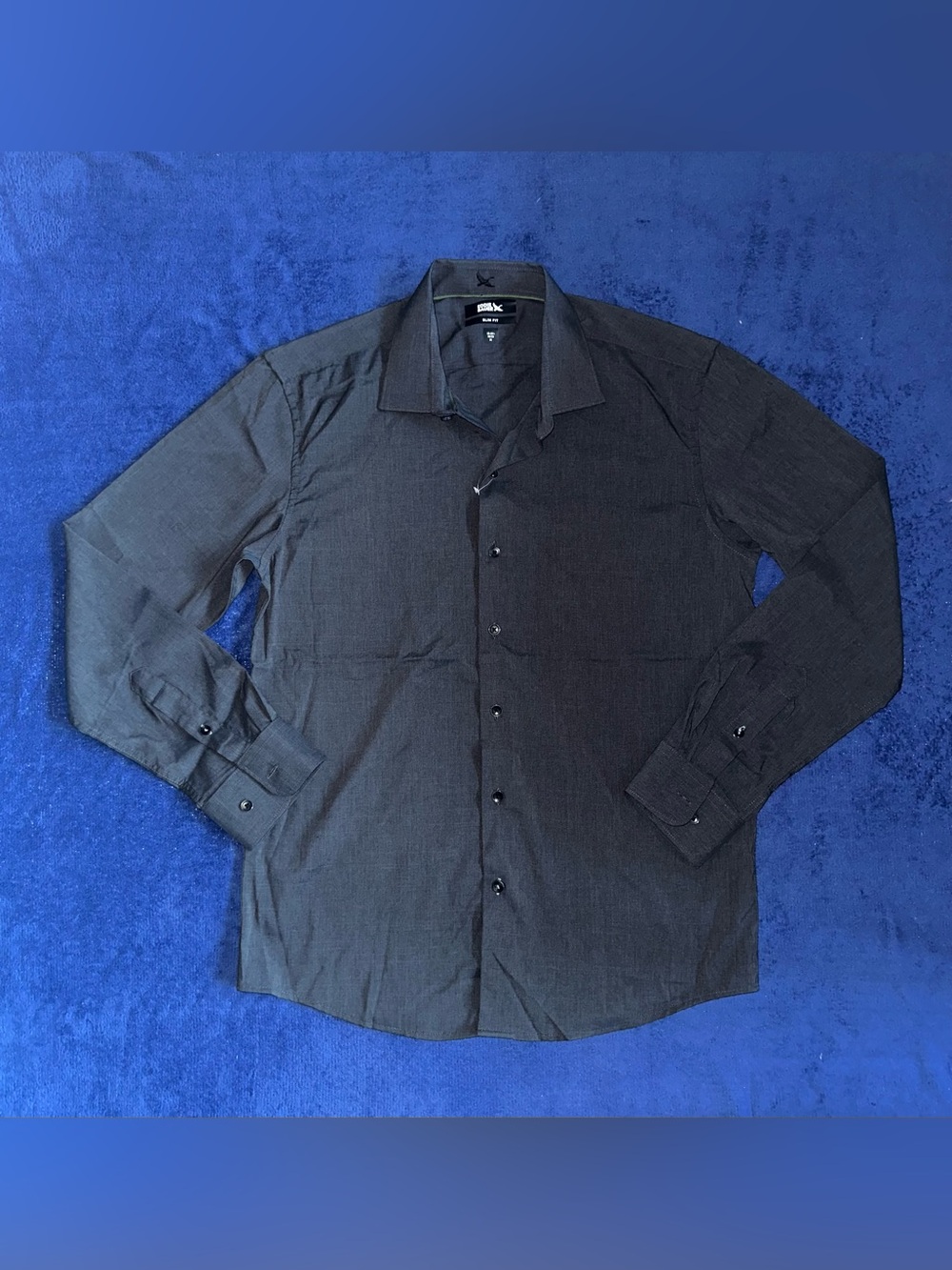 Eddie Bauer Shirt Mens Slim Fit Dark Gray/Black Button Up Performance NWT Medium